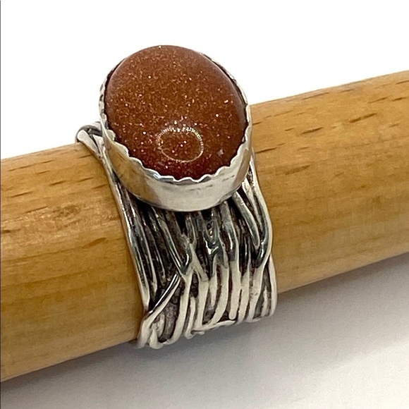Silpada 925 Ring Goldstone size 8.25 Sterling - Picture 10 of 12